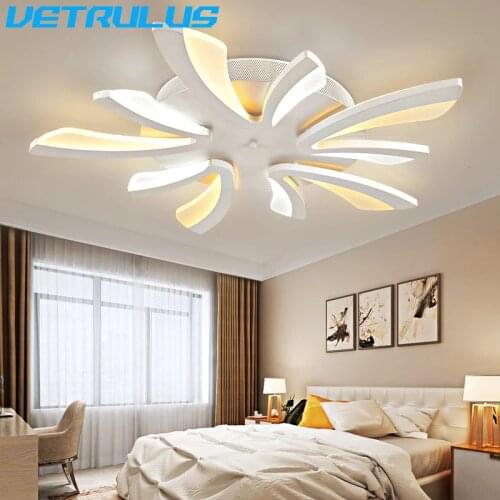 Modern LED Ceiling Lamp White Acrylic Chandelier Ceiling Lustres Plafonnier For Living Room Home Decor Light Fixtures