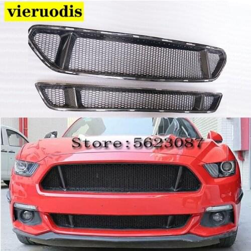 Car Styling Carbon Fiber & FRP Front Center Grille Front Bumper Mesh Grills Fit Ford Mustang 2018
