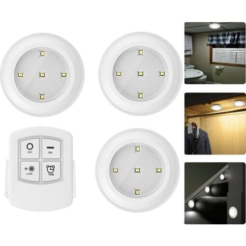 Super Bright LED Under Cabinet Light Wireless Remote Control Dimmable Wardrobe Night Lamp Home Bedroom Closet Kitchen