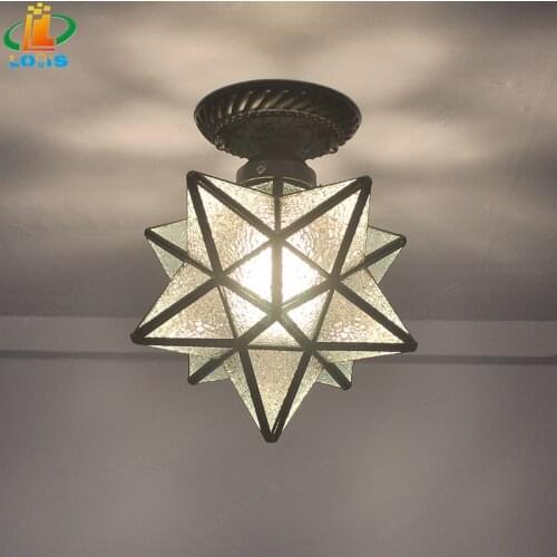 8 inch pentagram hallway aisle light Nordic star light entrance hallway modern extravagant bedroom balcony ceiling light
