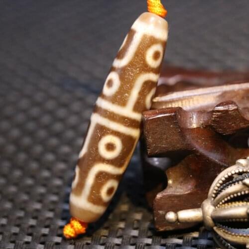 Treasure Unique Magic Tibetan Old Agate 12 Eye Master Symbol dZi Bead Amulet Pendant Timestown UPD0205A