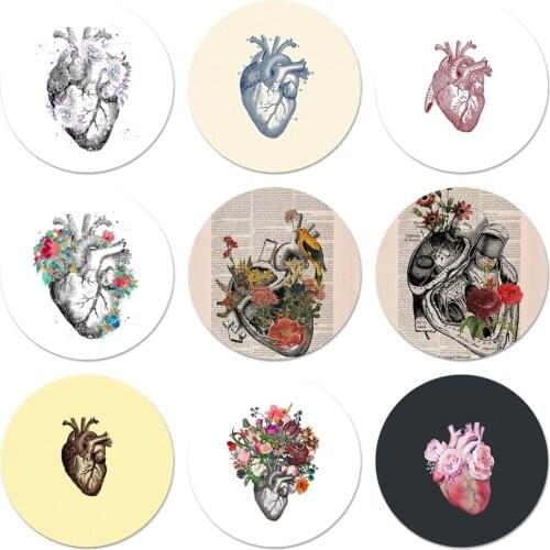 Vintage Medical Anatomical Heart Brooch Pin Cosplay Badge Accessories For Clothes Backpack Decoration Gift