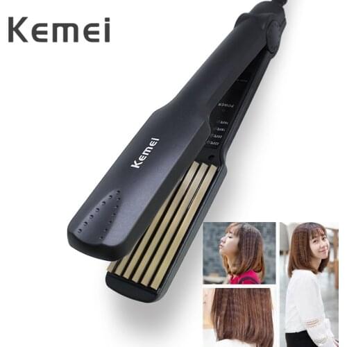 Fast Warming Hair Curler Straightening Irons Professional Tourmaline Ceramic Hair Straightener Corrugated Irons Styling Tool 45D