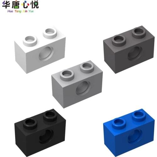 High-Tech Parts Tech bricks 1x2 brick with 1 hole 3700 20PCS/Set Building Blocks Educational Toys Gift Technical Accessories Set