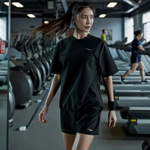Sauna Suit Women Weight Loss Gym Fitness Exercise Workout Sweat Training Hot Fat Burning Short Sleeve Shirt Shorts Loose Fits