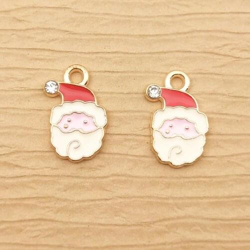 10pcs enamel christmas father charm for jewelry making fashion earring pendant bracelet and necklace charms