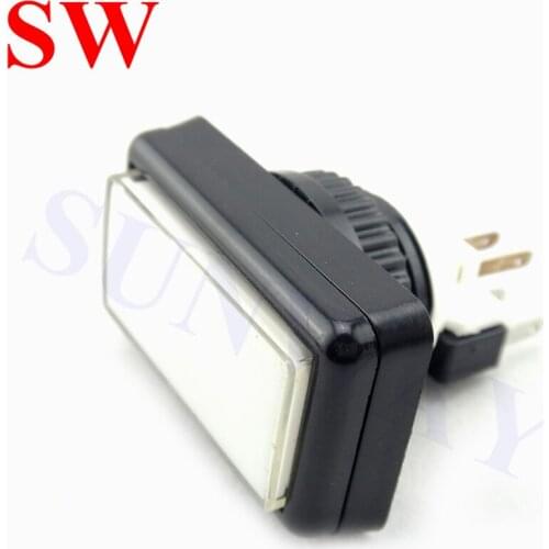 10Pcs/Lot 46*27mm white Led push button Illuminated Rectangle push button with microswitch for arcade game machine