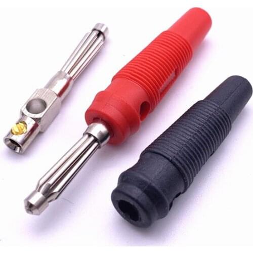 10pcs Red + Black 4mm Banana Plug 10A For Standard 4mm Banana Socket Connectors