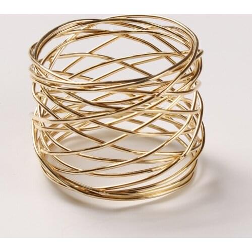 12PCS/Wedding wire wrapped wire napkin ring desktop decoration for party wedding banquet reception Western food etiquette decora