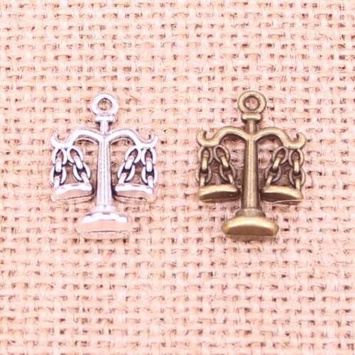 14pcs Tibetan Silver Plated libra scales of justice Charms Pendants for Jewelry Making DIY Handmade Craft 22*17mm