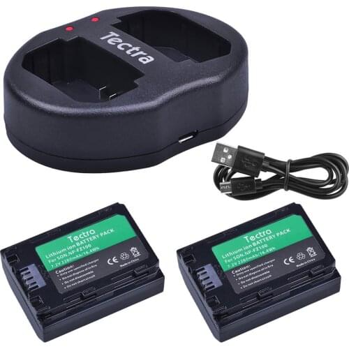 2pcs 2280mAh NP-FZ100 NPFZ100 batteries+USB Dual Charger for Sony ILCE-9 BC-QZ1 a7r3 A7RIII ILCE-7RM3 A9R 7RM3 NP FZ100 Battery