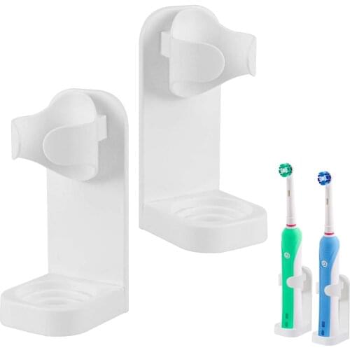 2pcs Electric Toothbrush Holder For Oral B Bathroom Toothbrush Holder Strong Adhesive Stickers Wall Mount Hold Keep Dry