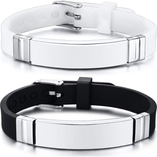 2019 New Stainless Steel Unisex Bangle Western Style Popular Silicone Bangle for Women And Men Jewelry