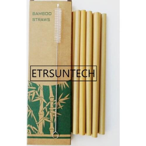 30sets Bamboo Straws Sets Reusable Eco Friendly Handcrafted Natural Bamboo Drinking Straws and Cleaning Brush