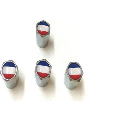4pcs/lot Car Style France Flag Logo Tire Valve Cap Truck Motorcycle Bike Wheel Tire Valve Stem Cap For Cars