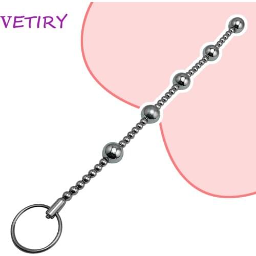 VETIRY 360mm Long Anal Bead Stainless Steel Anal Plug Sex Toys for Women Men Orgasm Vagina Stimulator Pull Ring Butt Plug Toys