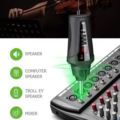 Wireless UHF Violin Microphone Clip-on Cardioid Receiver Mic for 4/4 Violins