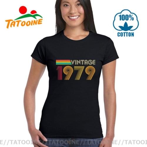 Camiseta Vintage 1979 T Shirt 70s New Fashion Vestido Retro Legendary 1979 T-shirts Birthday Mothers day Mom Gift Slim fit Tees