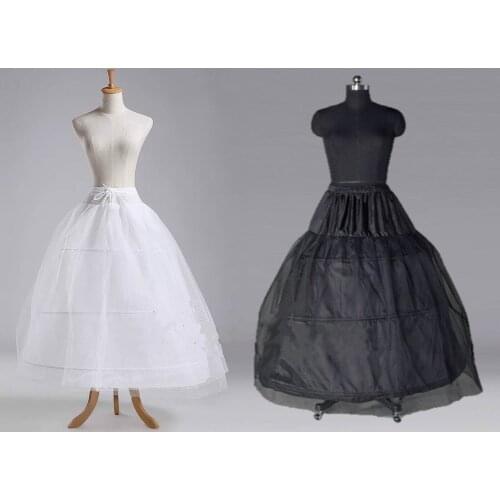 Black white 3 rings a line under the classic wedding bride hoop skirt