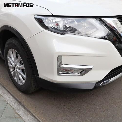 For Nissan X-trail X Trail Rogue Facelift 2017-2019 2020 Chrome Front Fog Lamp Light Foglight Cover Trim Accessories Car Styling