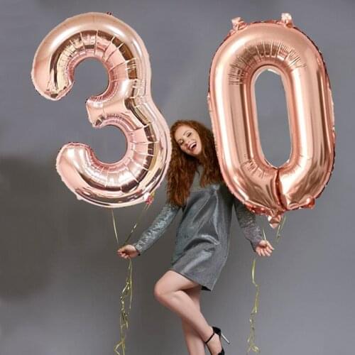Chicinlife 2Pcs 40inch 30 40 50 60 70 80 90 Years Old Foil Balloons Happy Birthday Party Adult Anniversary Decorations Supplies