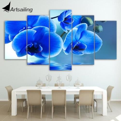 ArtSailing HD Printed Blue orchid flowers Group Painting Canvas Print room home decoration print poster picture canvas ny-094