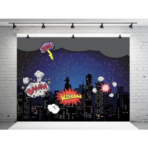 VinylBDS 200x300cm (6.5x10ft)Cartoon City Photo Background Photography Backdrop Building Childen Backgrounds For Photo Studio