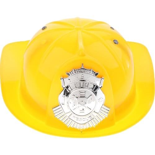 Kid Pretend Play Fireman Chief Simulation Safety Helmet Firefighter Plastic Hat Cap Toy
