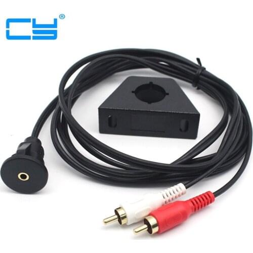 MP3 AUX input flush mount 2RCA phono to female 3.5mm jack extension cable 1m