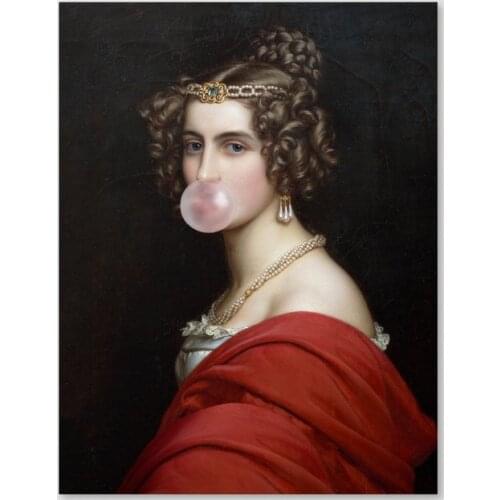 Canvas Print Bubble Gum Picture Wall Art Classical Beauty Paintings Home Decoration Vintage Module Poster For Living Room Frame
