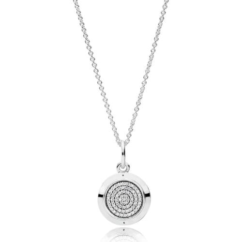 Baofu New 925 Sterling Silver Shiny Classic Signature Full Circle Suitable For Original Womens Necklace Gift Exquisite Jewelry