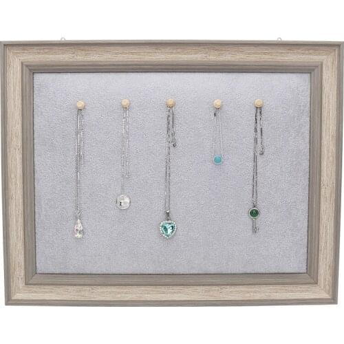 New Wooden Earrings Display Racks Khaki Wall Phone Frame Jewelry Organizers Necklaces Ring Showcase Holder Portable For Counter