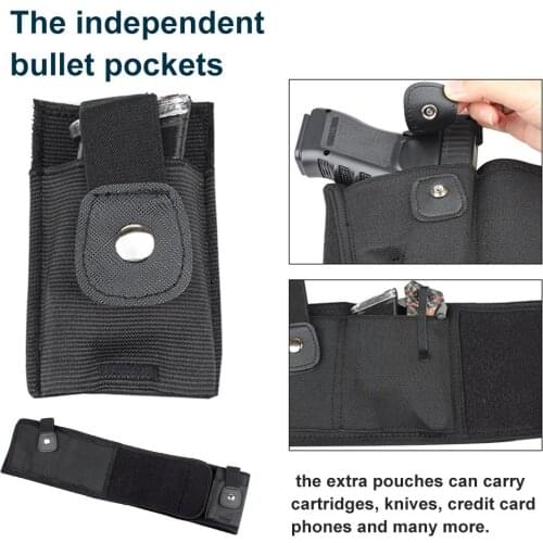 Hunting Tactical Belly Band Holster Concealed Carry Multi-function Pistol Gun Pouch Waist Bag Invisible Elastic Girdle Belt 4
