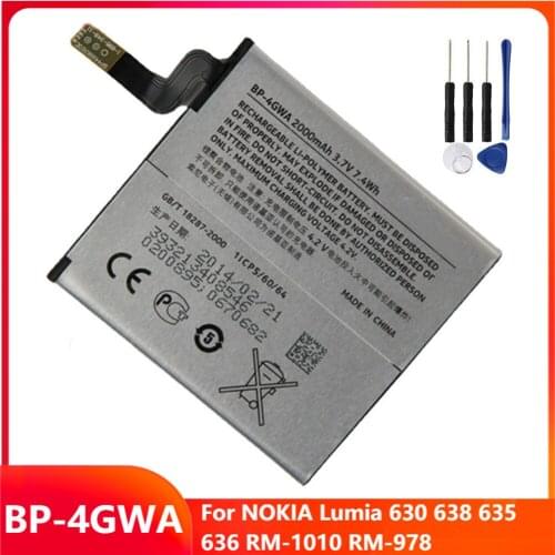 Original Replacement Phone Battery BP-4GWA For NOKIA Lumia 630 638 635 636 RM-1010 RM-978 BP-4GWA Rechargable Batteries 2000mAh