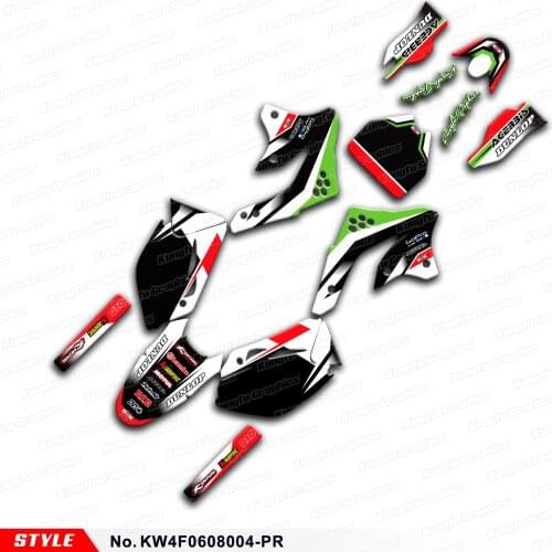 Aftermarket MX Decals Off-road Motorcycle Stickers for KX250F KX450F KXF 250 450 2006 2007 2008, Style No. KW4F0608004-PR