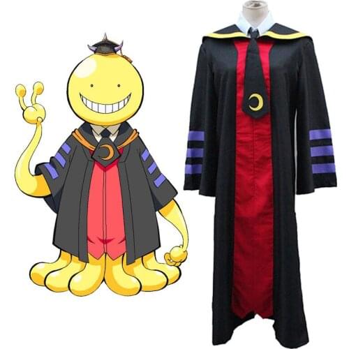 Anime Assassination Classroom Cape Cospaly Korosensei Long Robe Cloak Halloween Party Suit (Capes+Tie)