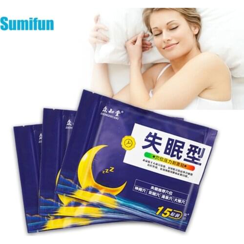 15Pcs/bag Help Sleeping Patch Relieve Anxiety Pressure Headache Stress Plaster Improve Insomnia Body Relax Medical Stickers