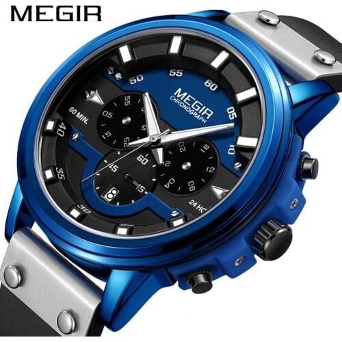 Relogio Masculino MEGIR Sport Waterproof Mens Watches Top Brand Luxury Quartz Wristwatch Clock Hour Erkek Kol Saati