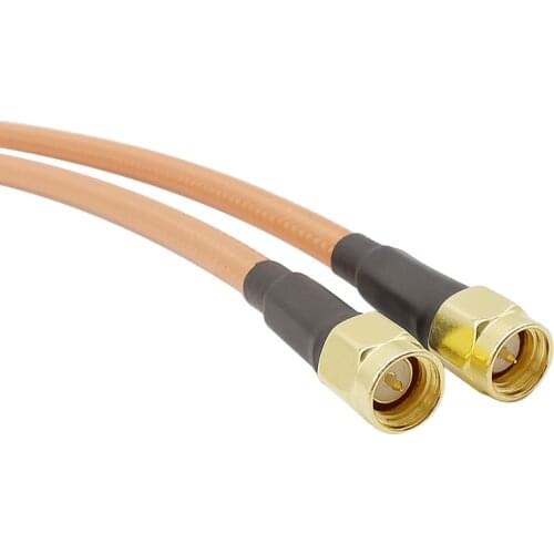 SMA Male Plug RG400 Coaxial Cable Connector SMA Male to SMA Plug High Temperature Double Shielded Low Loss RG400 Coaxial RF Wire