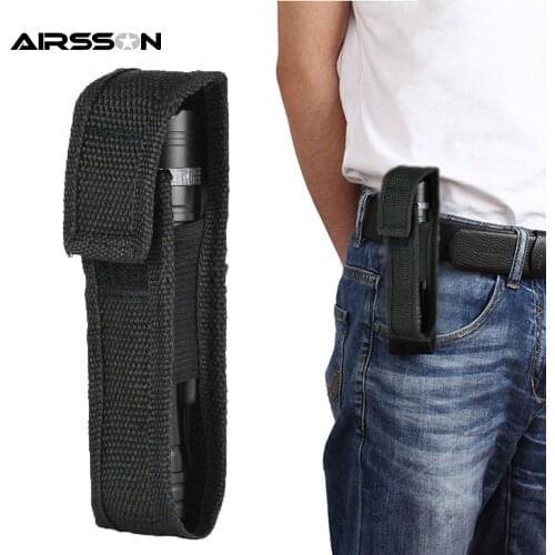 Tactical Molle Flashlight Pouch Portable LED Torch Case Multifunction Nylon Belt Flashlight Holster for Outdoor Camping Hunting