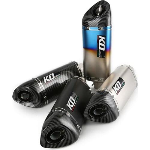 Universal 38-51mm Exhaust Muffler Pipe Motorcycle 395mm Silencers Stainless Steel Tail Escape Removable DB Killer Dirt Bike ATV