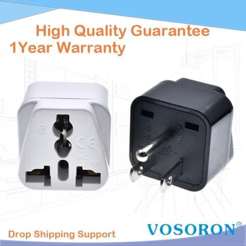 1pcs Universal UK/US/EU/AU to US JP CA United States America Japan Canada CA USA 3 Pin Travel Power Adapter Plug Converter