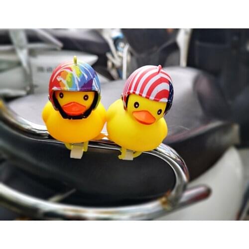 Yellow Cartoon Helmet Duck Bike Head Light Handbar Bell Funy Toy Bicycle Light Flashlight Bicycle Accessories bicicleta Light