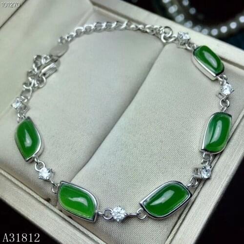 KJJEAXCMY Fine jewelry 925 pure silver inlaid natural Jasper Bracelet support detection
