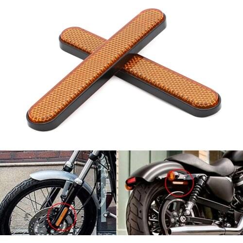 2 Pcs Rear Reflector Mudguard Fender Reflector Case Safety Warning for Harley Sportster XL 883 1200 48 Road Glide Softail Fatboy