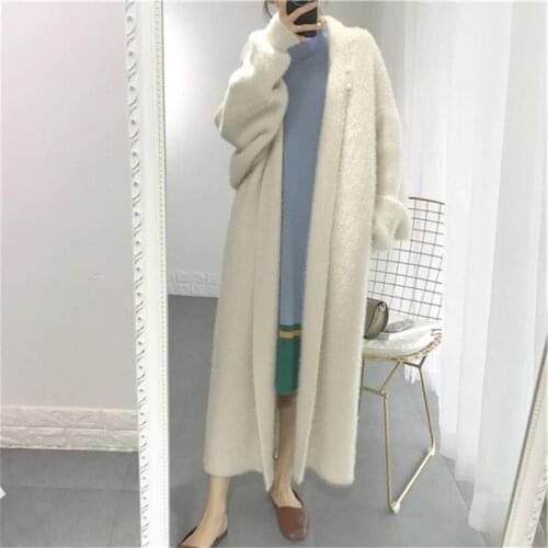 2021 Women Winter Elegant Cardigan Lady Pockets V-neck Long Sleeve Warm Thick Knitted Sweater Female Casual Solid Cardigan I953