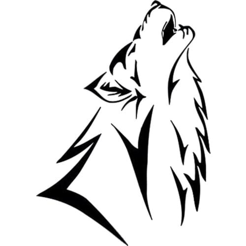 10.7*15.2CM Creative Car Sticker Howling Wolf Waterproof Vinyl Car Styling Decal Cover Black/Silver S1-2280