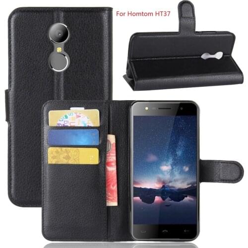 10pcs/lot Free shipping High Quality Lychee Wallet Leather Case Stand With Card Holder For Homtom HT17 HT16 HT30 HT37 HT 7 27