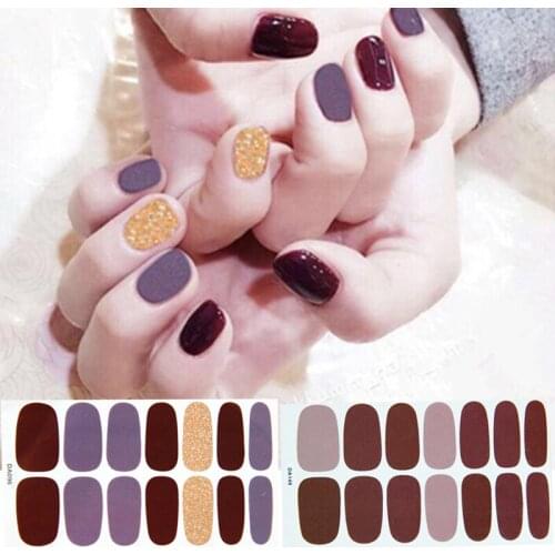 14tips/Sheet Colorful Nail Sticker Full Cover Stickers Decals DIY Nail Wraps Slider Nail Vinyls Manicure Nail Art Decorations