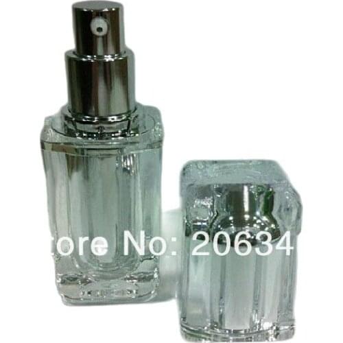 15ml silver square shape press pump lotion/emusion bottle,cosmetic container,press pump bottle ,Cosmetic bottle